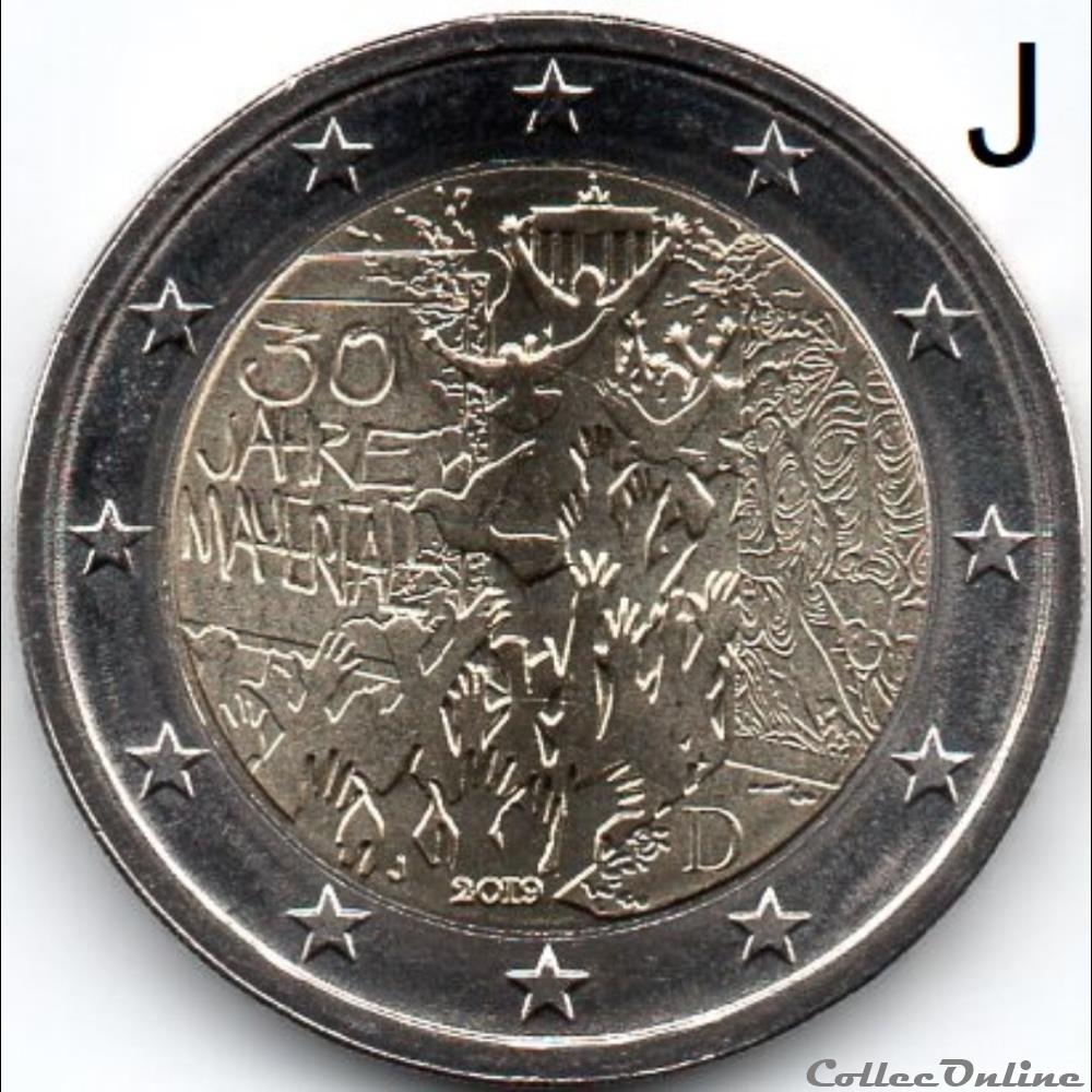 monnaie euro a allemagne 2019 chute mur de berlin
