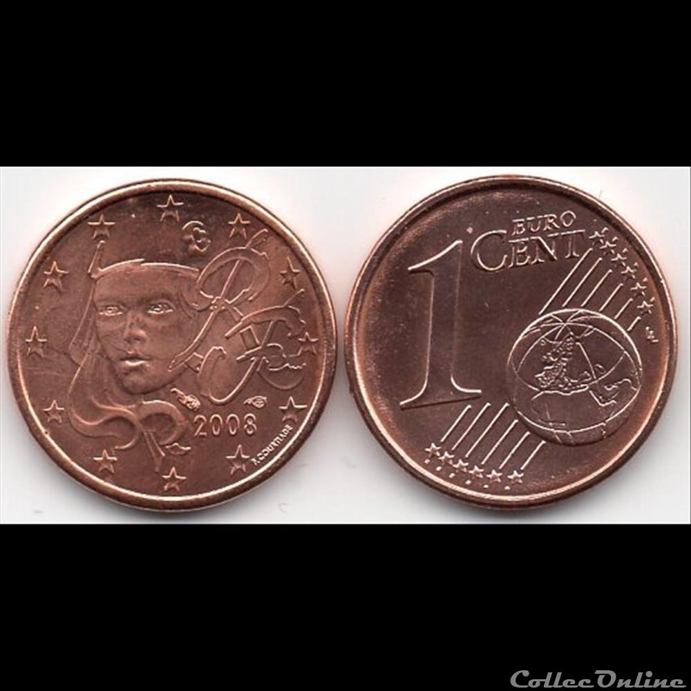monnaie euro france 1 cent 2008 marianne symbole de la republique francaise