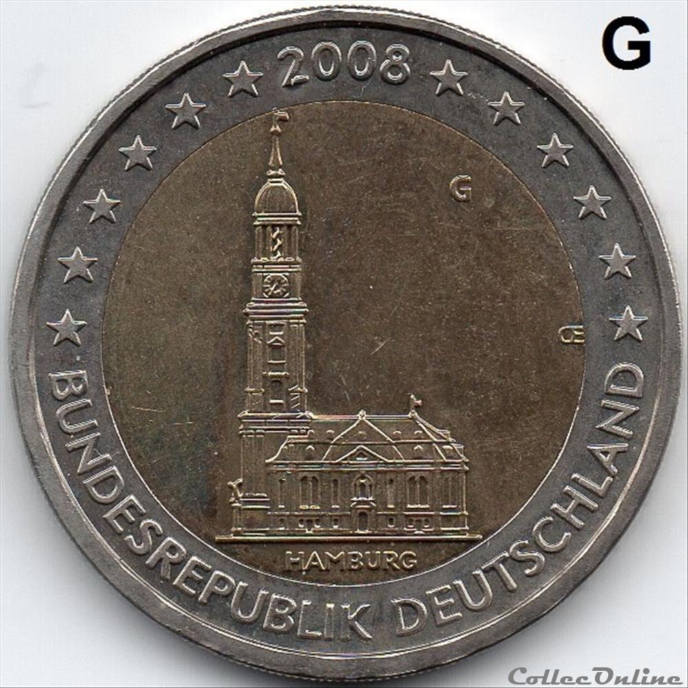 2008 : Église Saint Michel 4 monnaie euro allemagne 2008 eglise saint michel