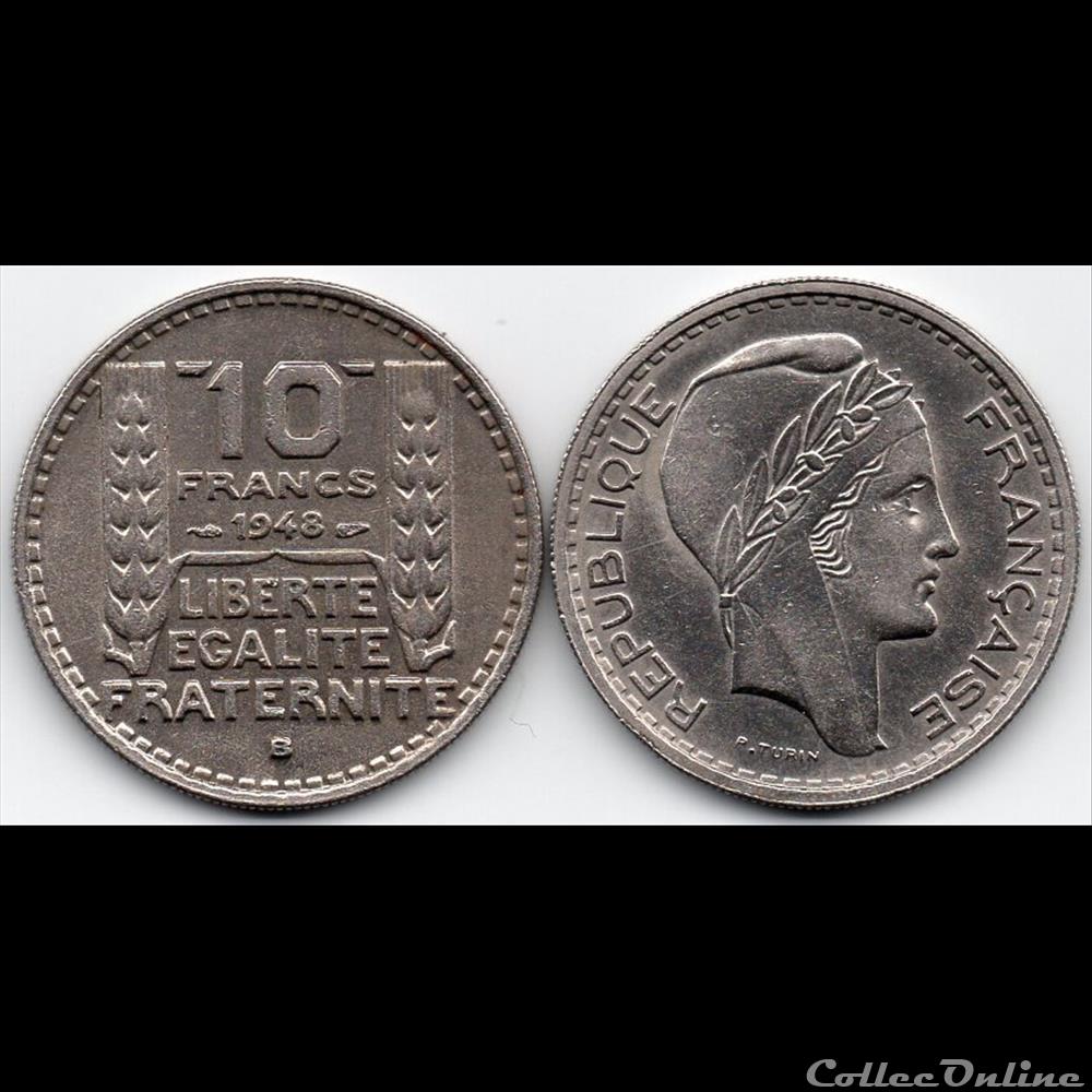 monnaie france moderne 10 fr turin petite tete 1948 b