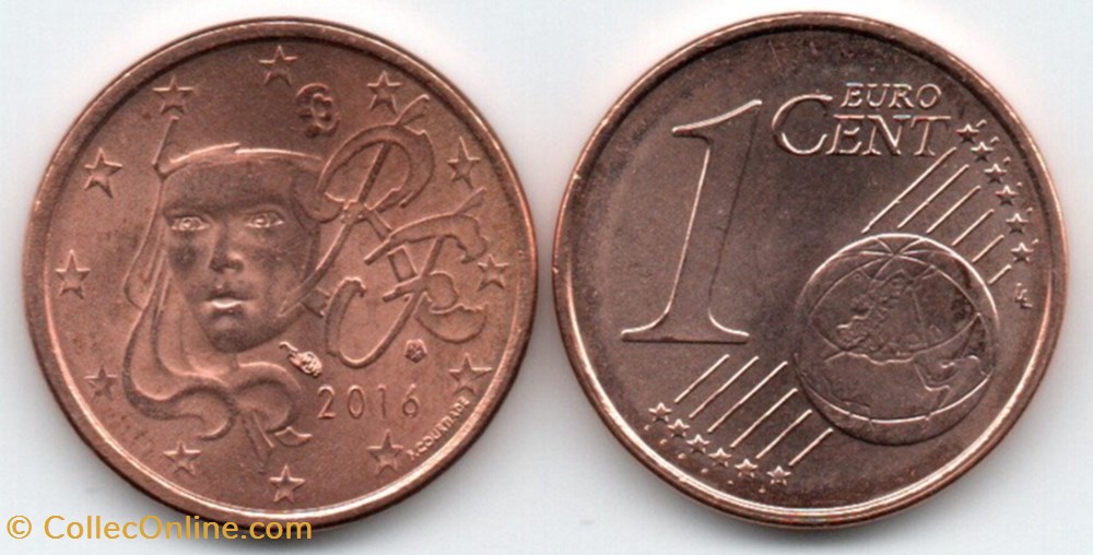 1 cent : 2016 Marianne, symbole de la République française. monnaie euro france 1 cent 2016 marianne symbole de la republique francaise