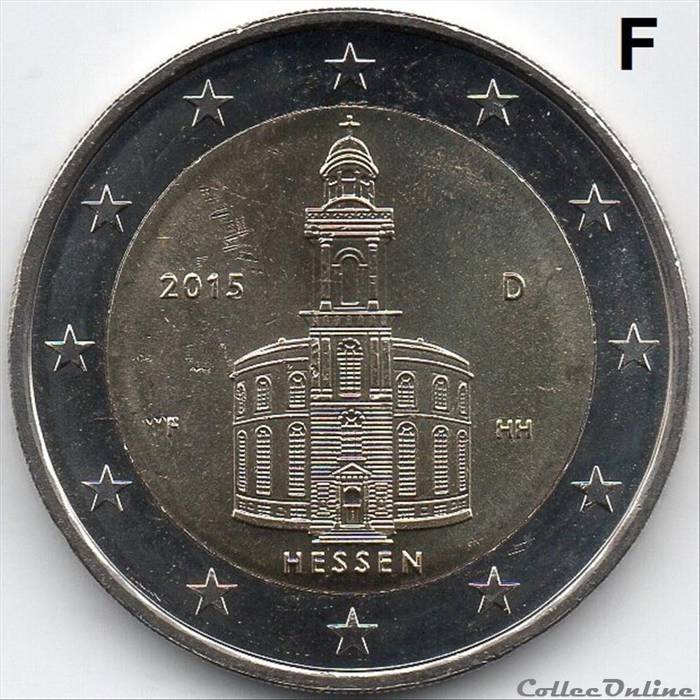 monnaie euro allemagne 2015 hessen eglise saint paul a francfort