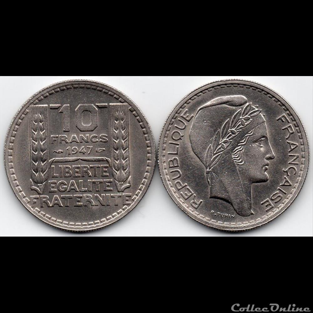 monnaie france moderne 10 fr turin petite tete 1947