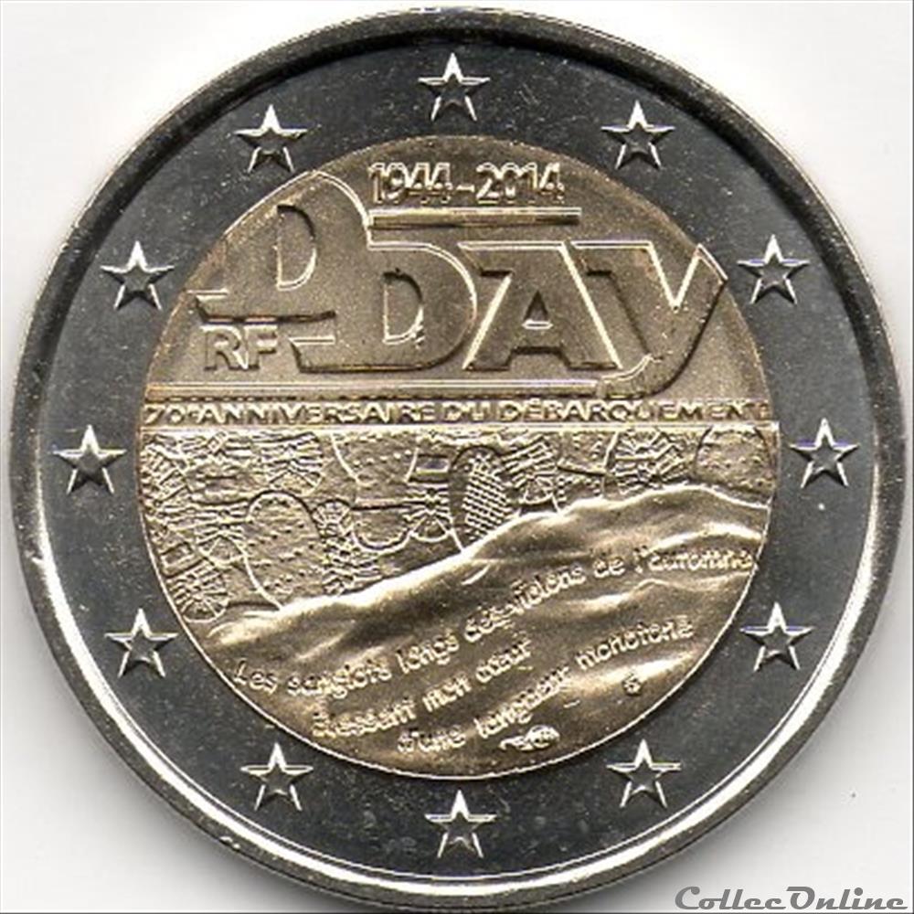 2014 : 70 Ans D-Day monnaie euro france 2014 70 ans d day
