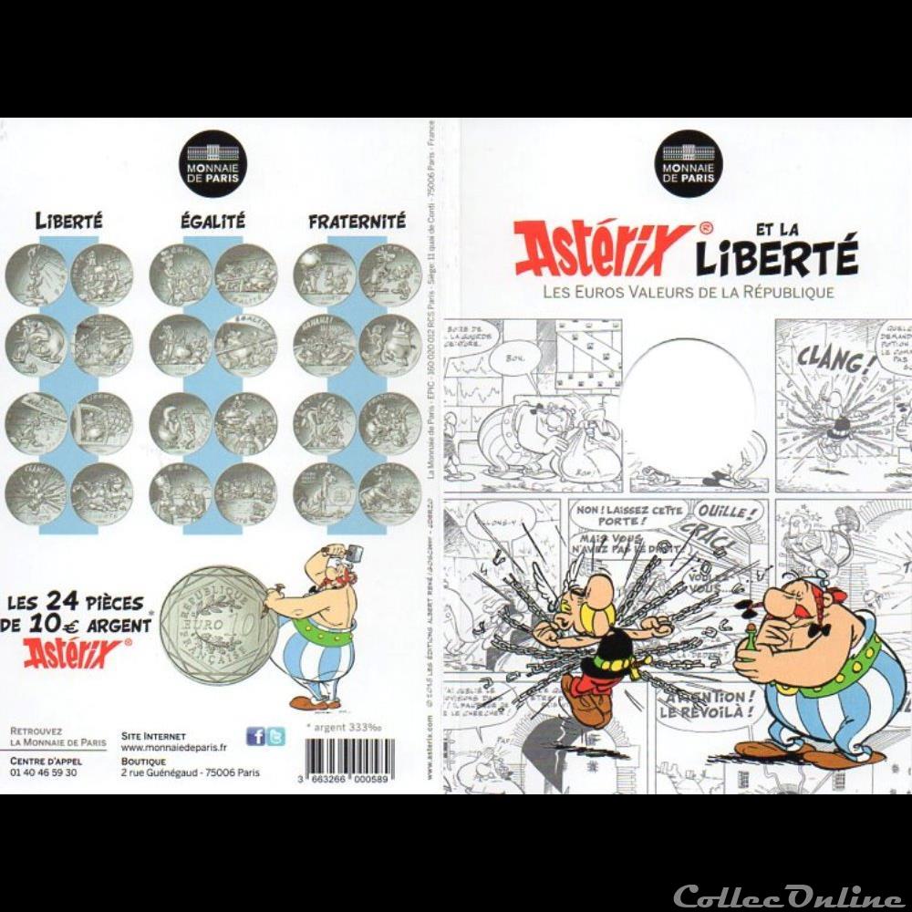 2015 : Astérix et la liberté argent 4 monnaie euro france 2015 asterix et la liberte argent