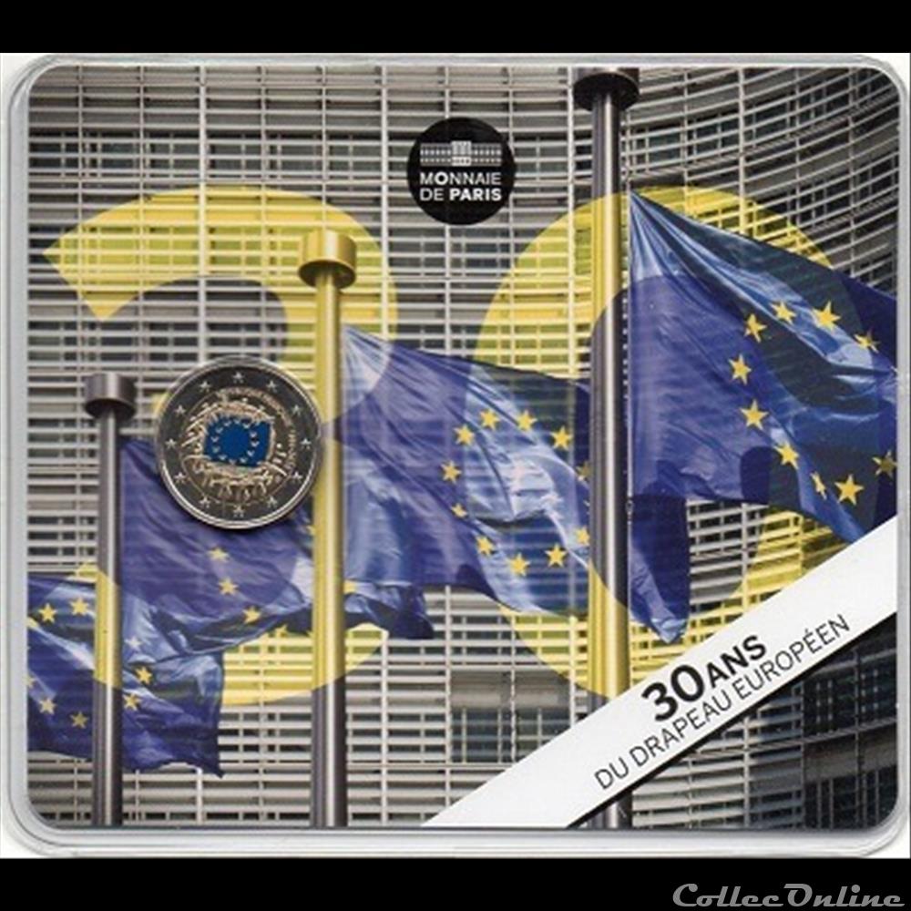 monnaie france 2015 30ieme anniversaire drapeau europeenne colore
