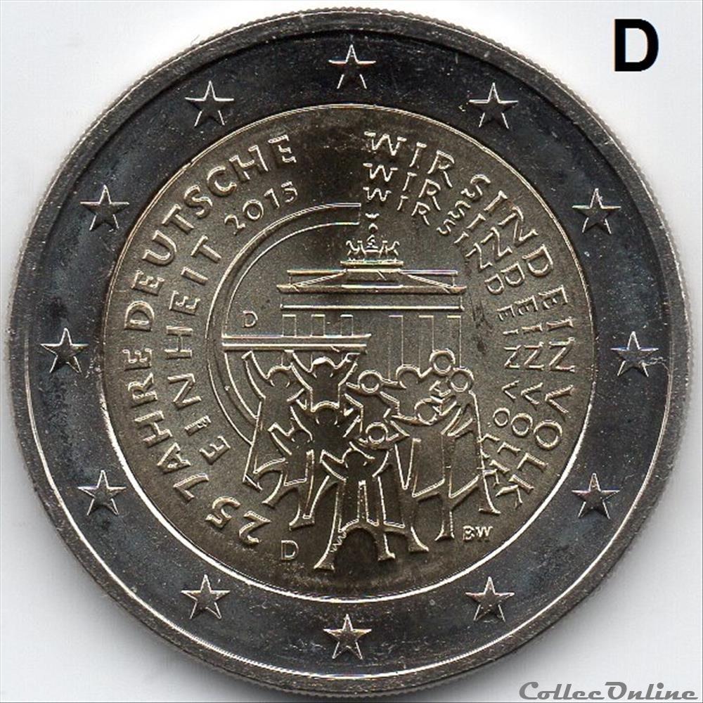 monnaie euro allemagne 2015 25eme anniversaire de la reunification