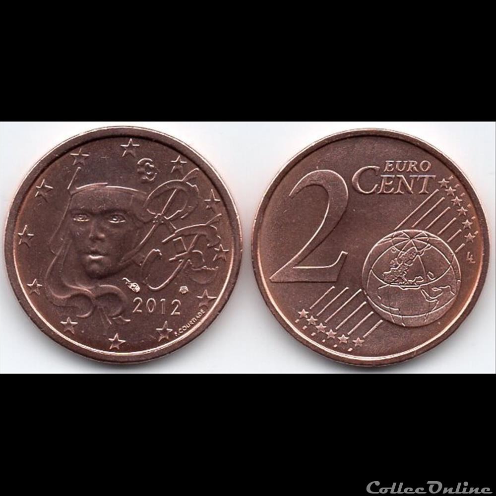 monnaie euro france 2 cent 2012 marianne symbole de la republique francaise