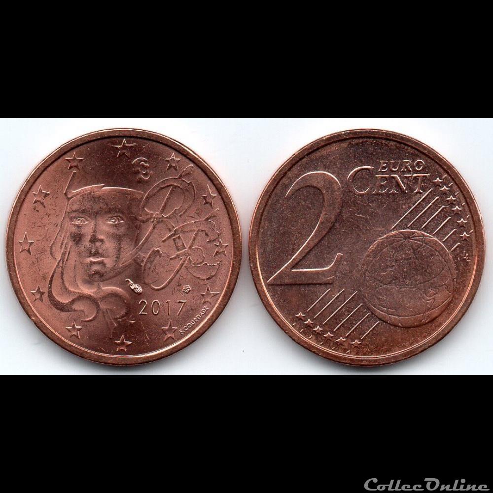 monnaie euro france 2 cent 2017 marianne symbole de la republique francaise