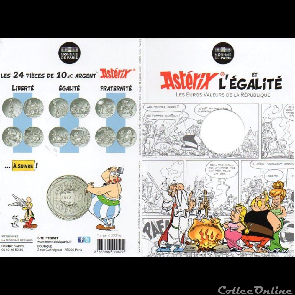 monnaie euro france 2015 asterix et egalite argent