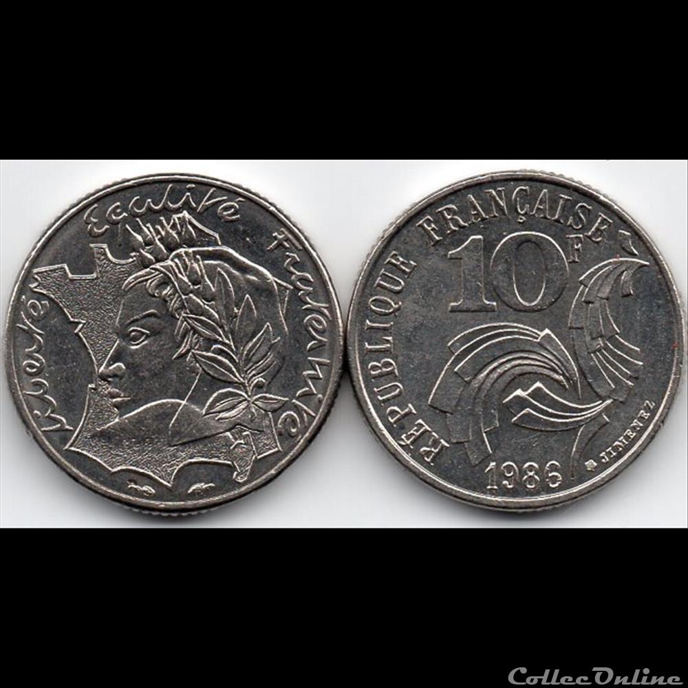 10 Francs : Jimenez 1986 monnaie france moderne 10 francs jimenez 1986