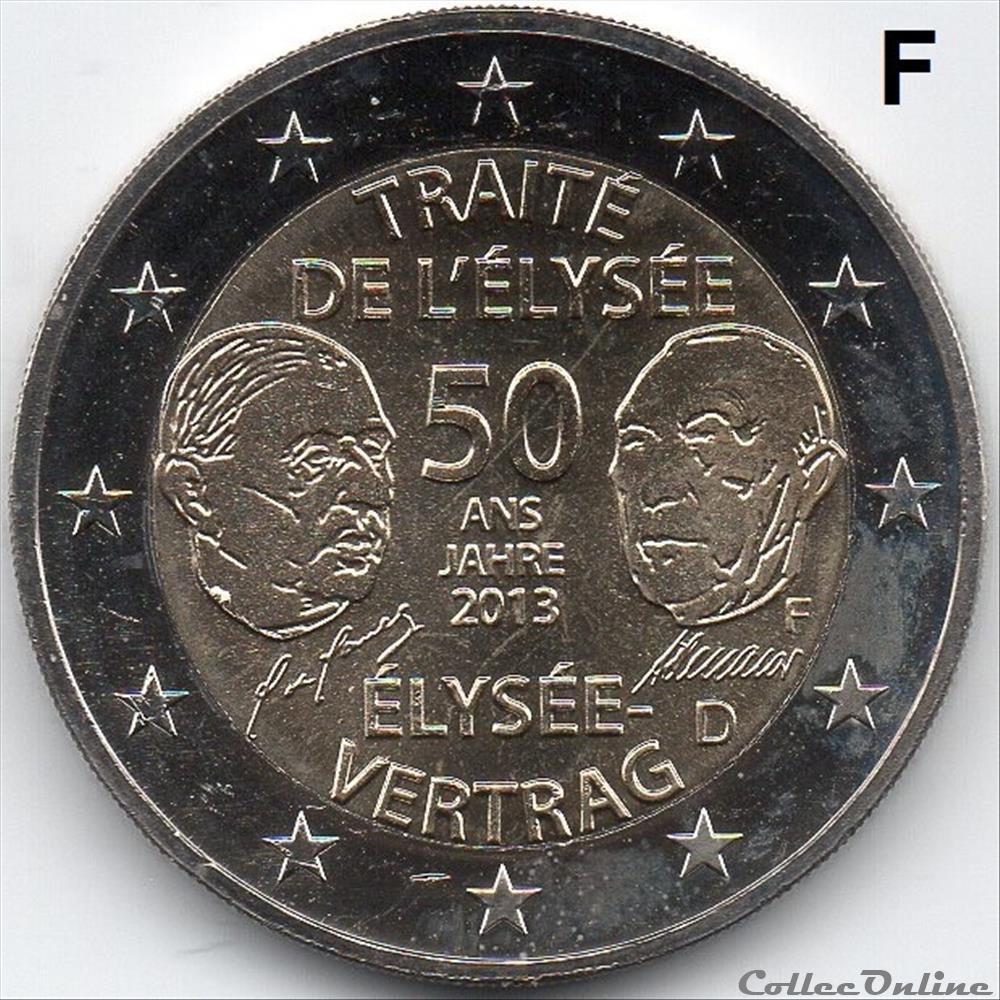 monnaie euro allemagne 2013 50 ans traite de elysee