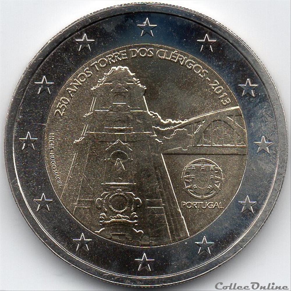 2013 : 250e anniversaire de la Tour des Clercs monnaie euro portugal 2013 250e anniversaire de la tour des clercs
