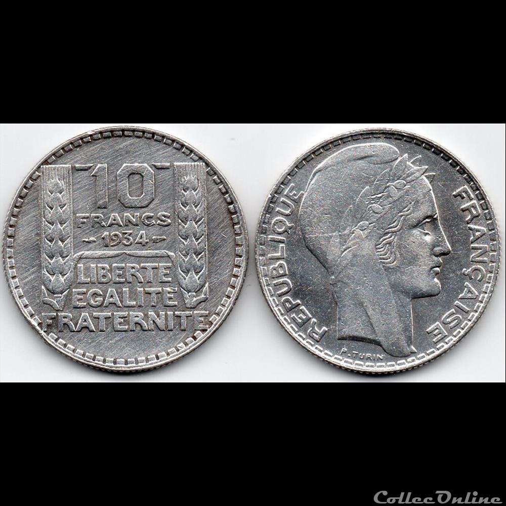 monnaie france moderne 10 fr turin argent 1934