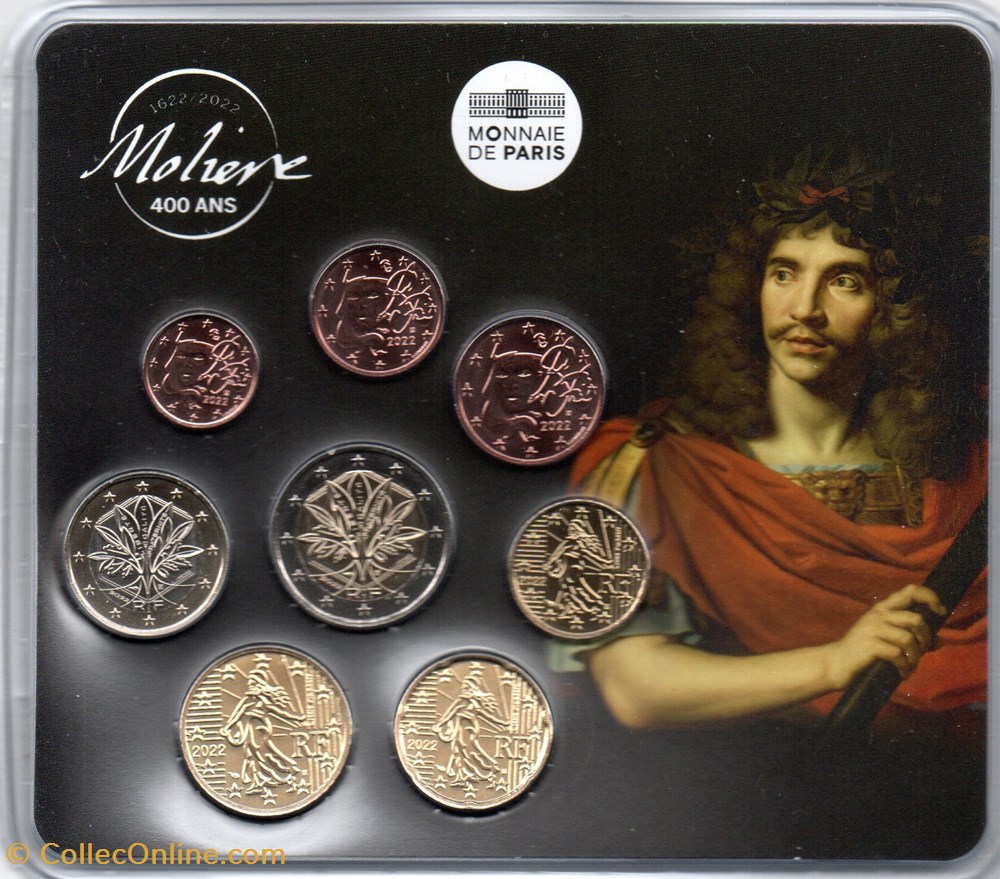 BU : 2022 Molière monnaies euros a france bu 2022 moliere