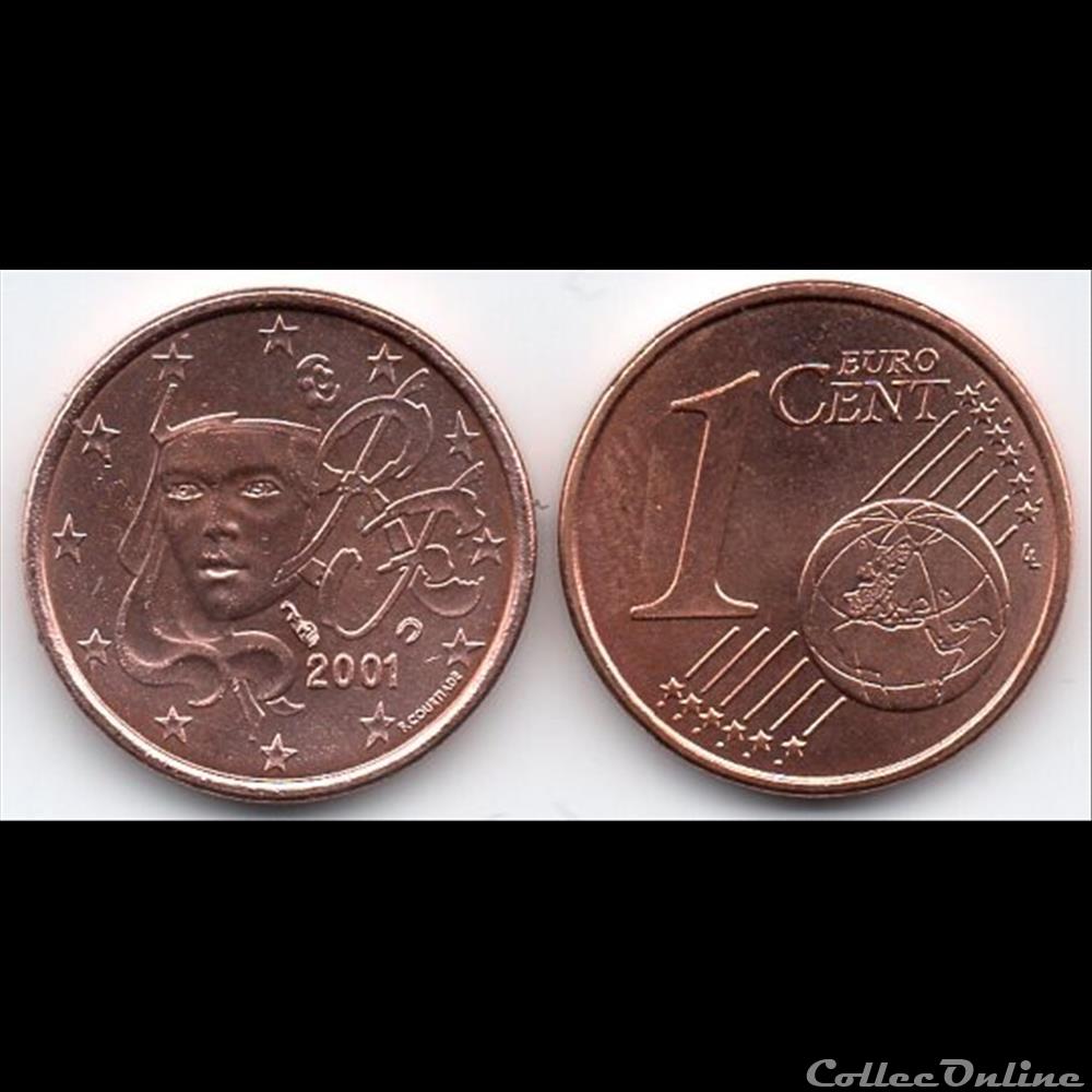 monnaie euro france 1 cent 2001 marianne symbole de la republique francaise