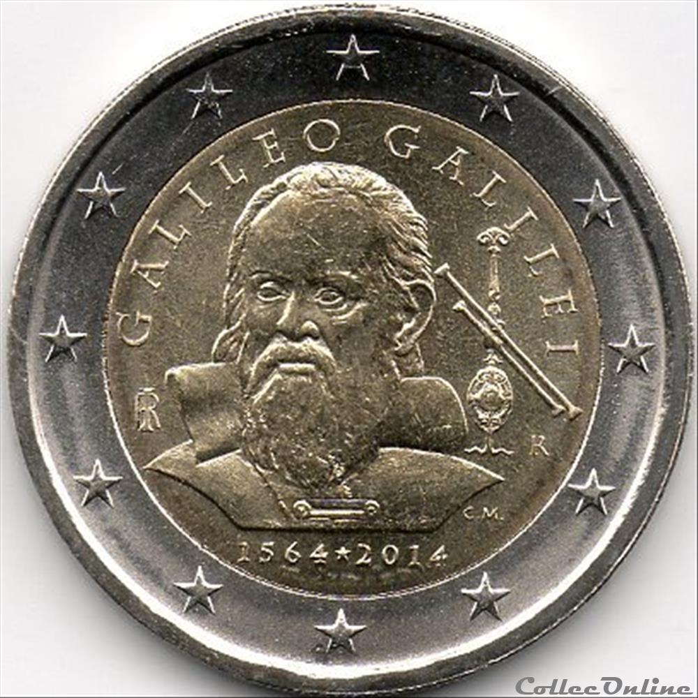 monnaie euro italie 2014 galileo galilei