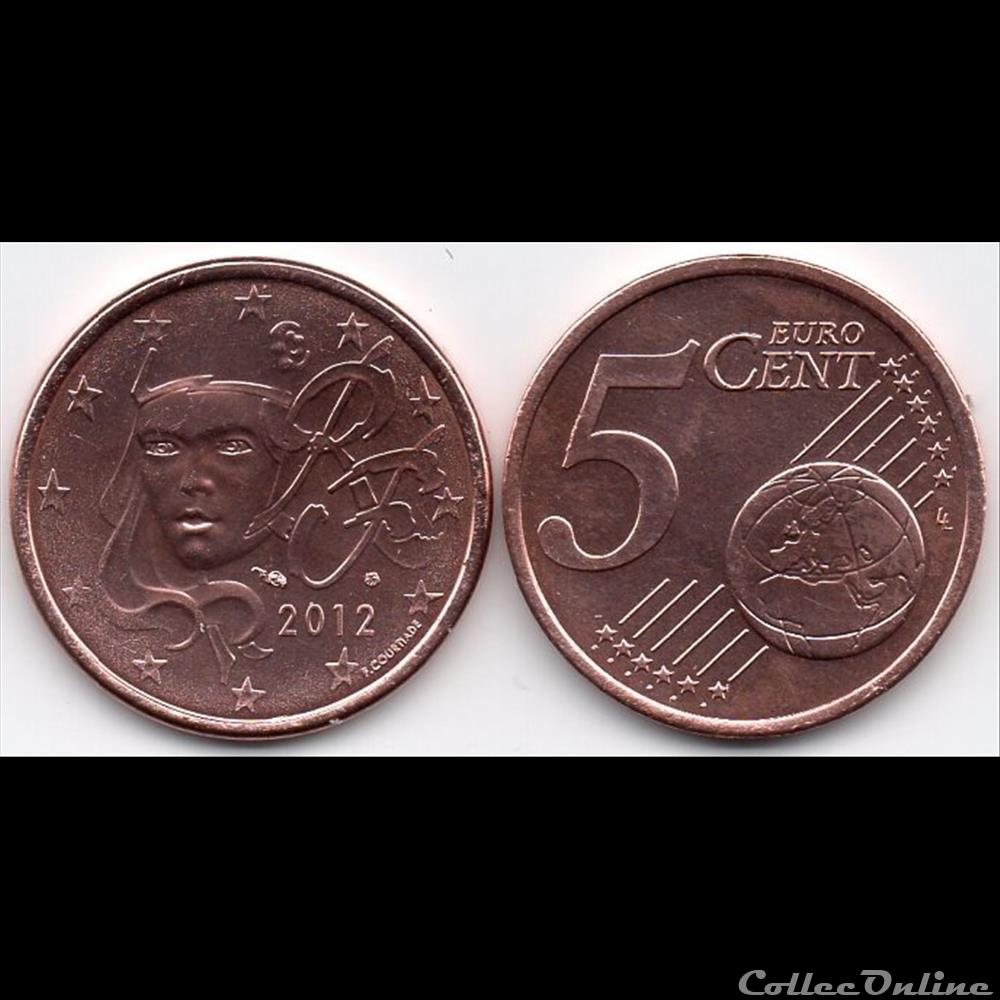 5 cent : 2012 Marianne, symbole de la République française. monnaie euro france 5 cent 2012 marianne symbole de la republique francaise