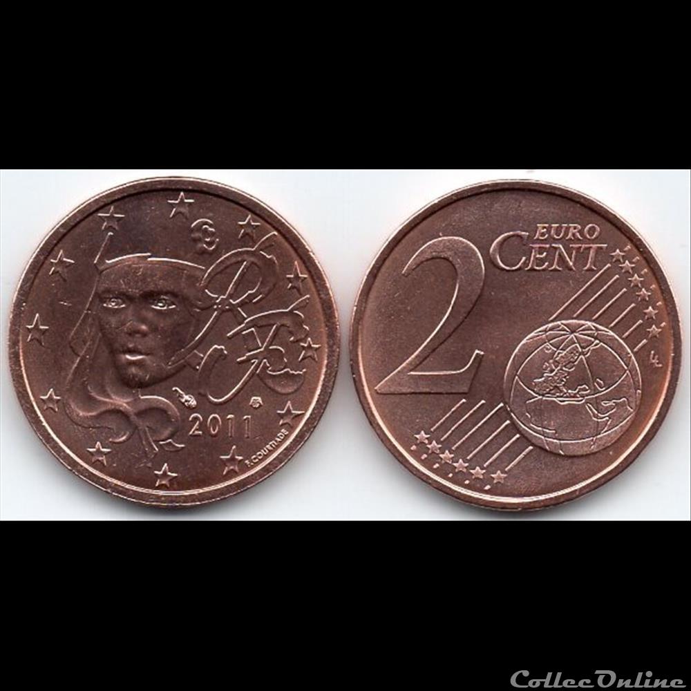 monnaie euro france 2 cent 2011 marianne symbole de la republique francaise