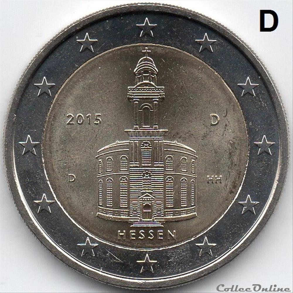 monnaie euro allemagne 2015 hessen eglise saint paul a francfort