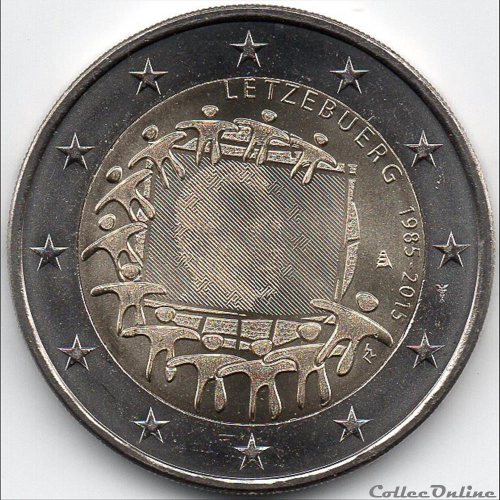 2015 : 30ième anniversaire drapeau européenne monnaie luxembourg 2015 30ieme anniversaire drapeau europeenne