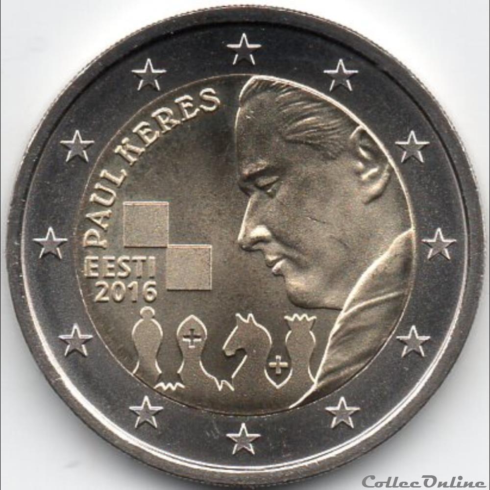 2016 : 100 eme anniver de la naissance de Paul KERES monnaie euro estonie 2016 100 eme anniver de la naissance de paul keres