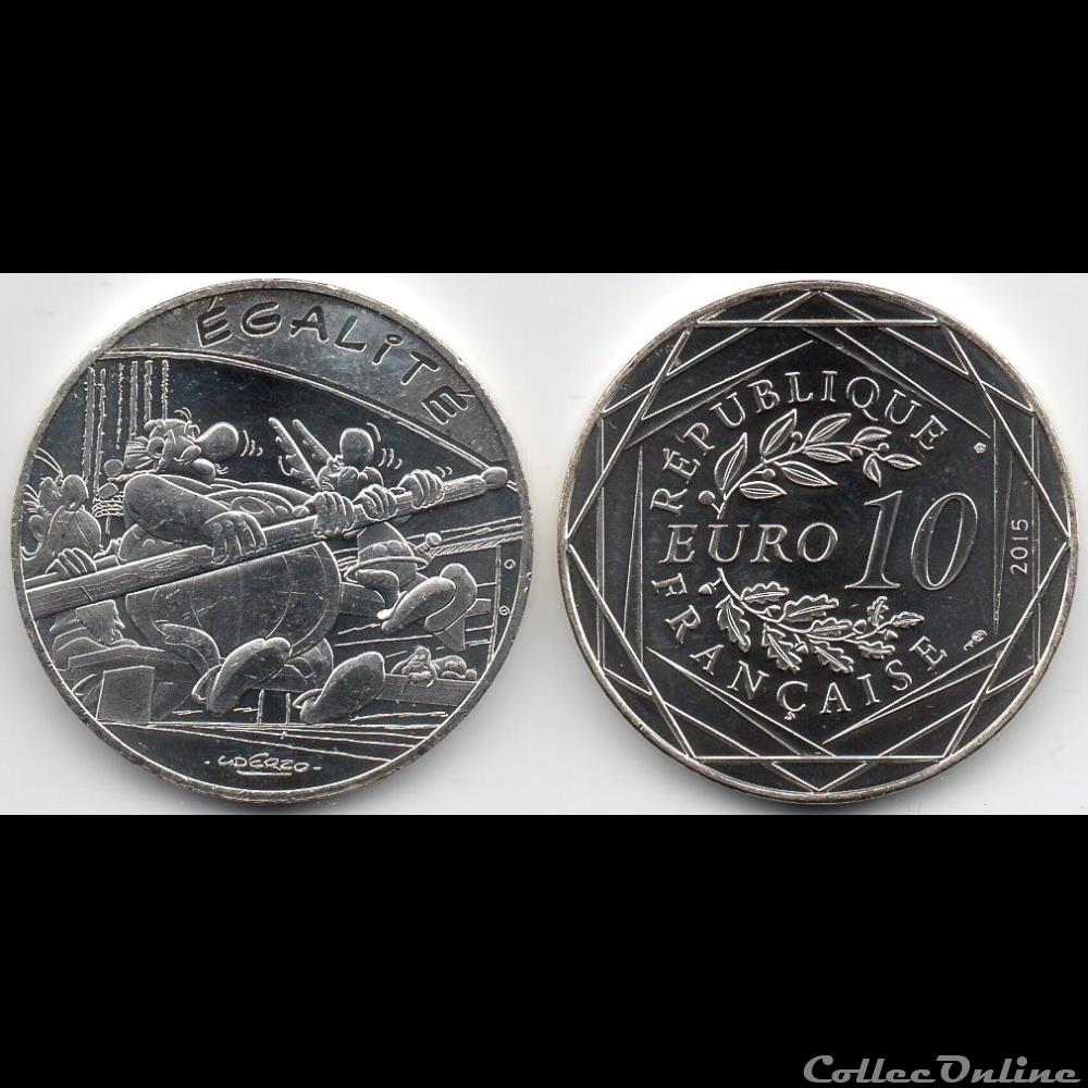 2015 : Astérix et l'égalité argent 2 monnaie euro france 2015 asterix et egalite argent