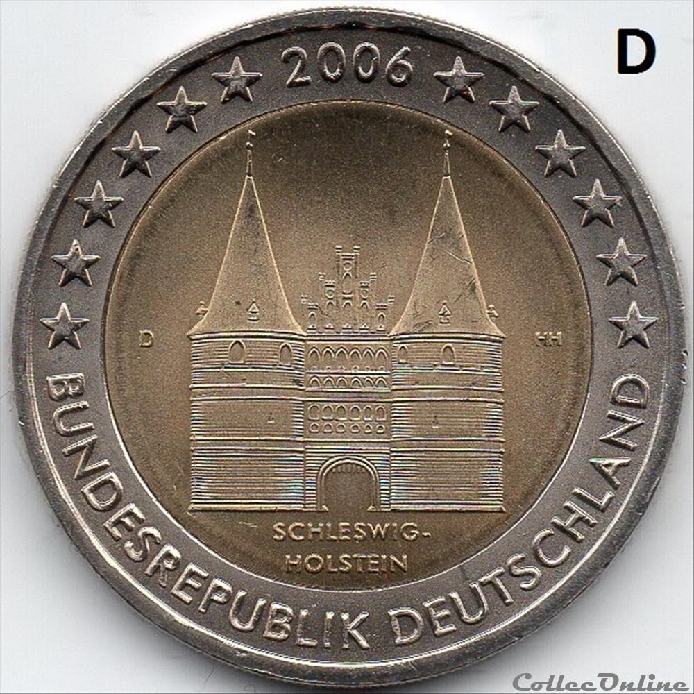 monnaie euro allemagne 2006 schleswig holstein
