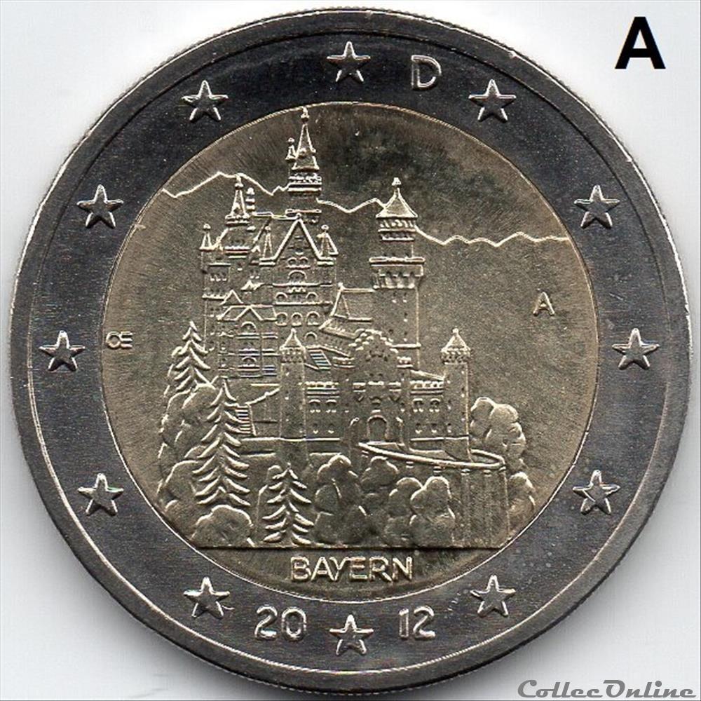 monnaie euro allemagne 2012 chateau de neuschwanstein