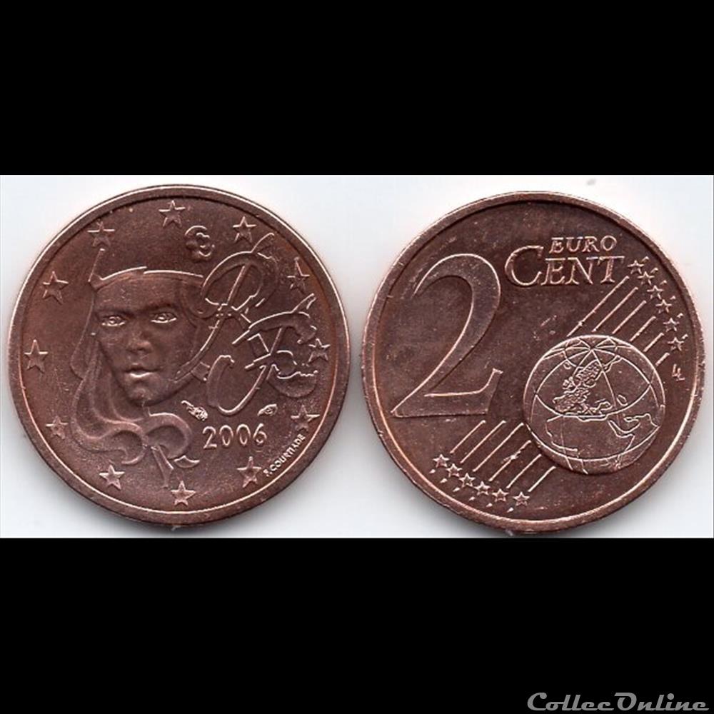 monnaie euro france 2 cent 2006 marianne symbole de la republique francaise