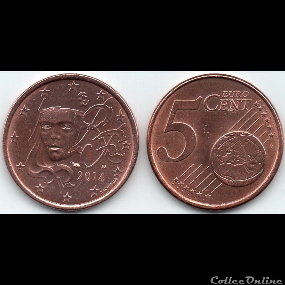 monnaie euro france 5 cent 2014 marianne symbole de la republique francaise