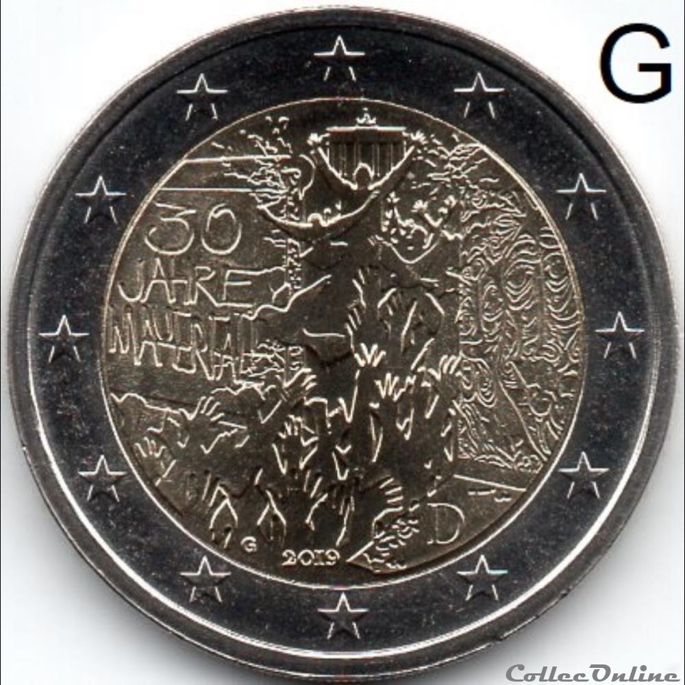 monnaie euro a allemagne 2019 chute mur de berlin