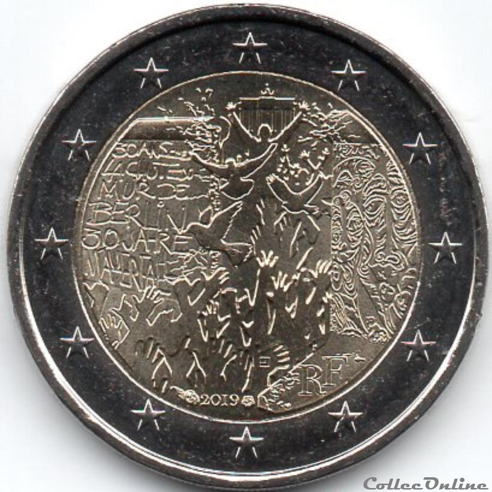 2019 : Chute mur de Berlin monnaie euro a france 2019 chute mur de berlin