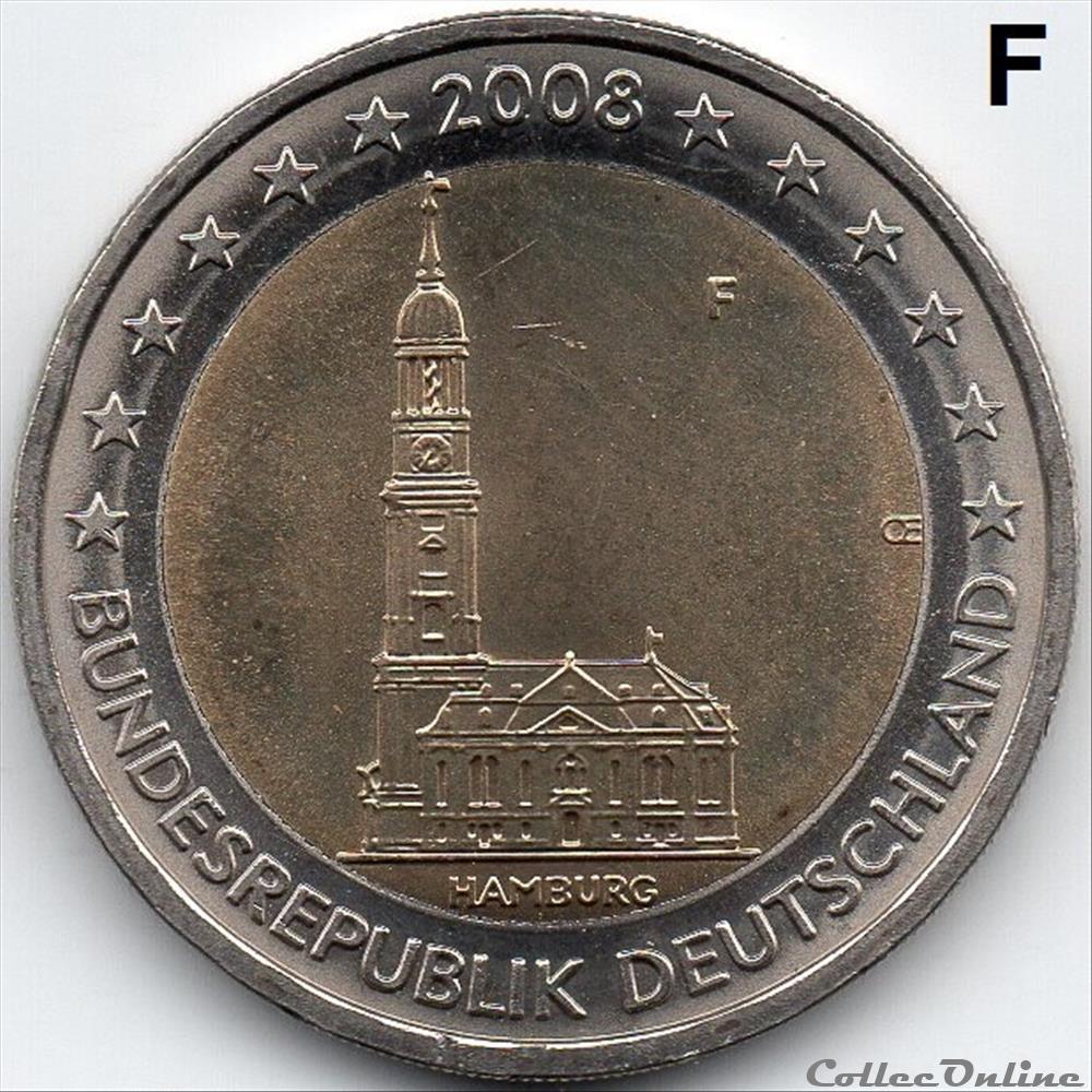 2008 : Église Saint Michel 3 monnaie euro allemagne 2008 eglise saint michel