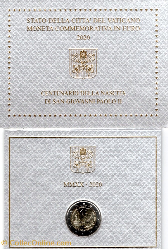 2020 : Jean Paul II 2 monnaie euro vatican 2020 jean paul ii