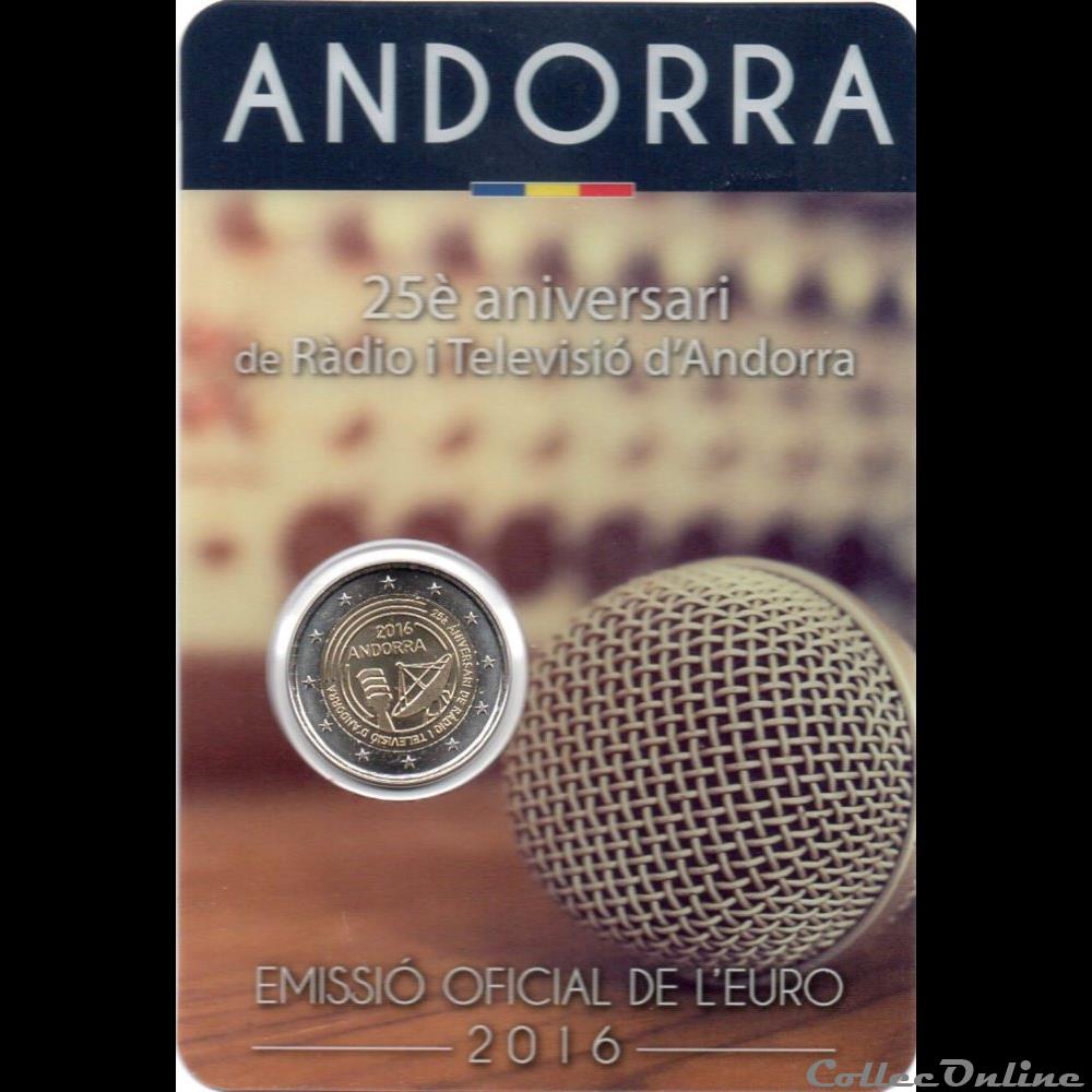 2016 : 25 em anniver de la Radio Télévision d'Andorra monnaie euro andorre 2016 25 em anniver de la radio television andorra