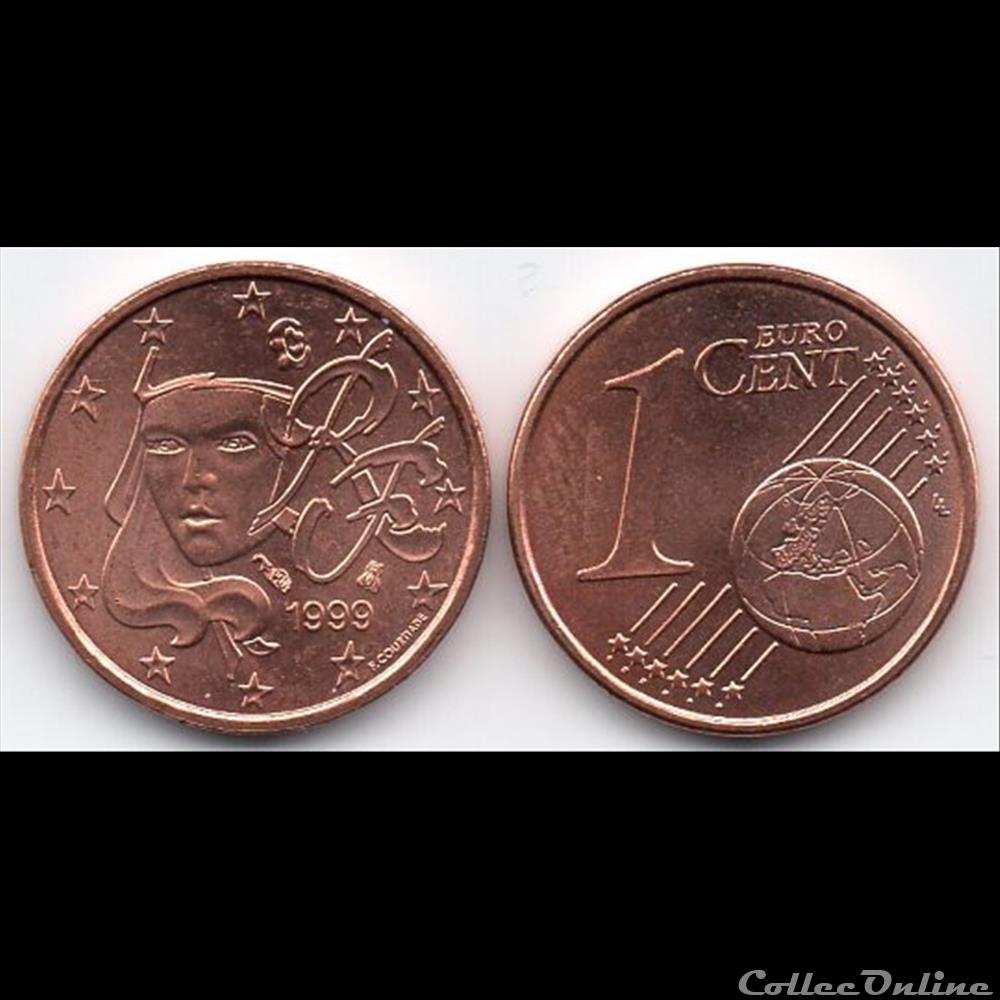 monnaie euro france 1 cent 1999 marianne symbole de la republique francaise