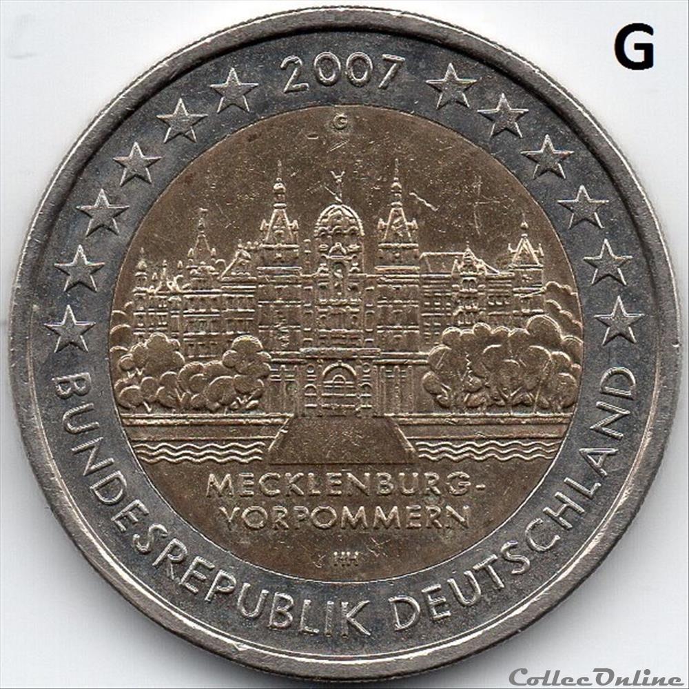 2007 : Ludwigskirche Sarre 2 monnaie euro allemagne 2007 ludwigskirche sarre