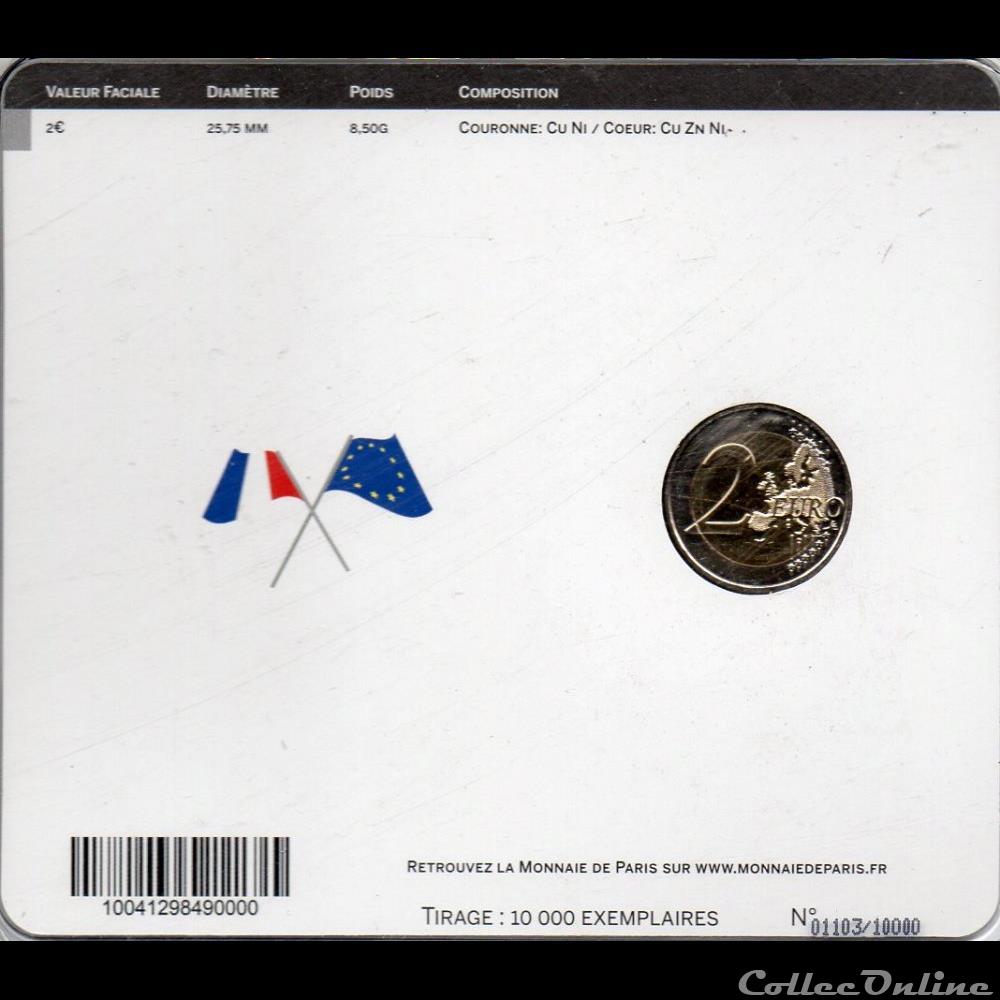monnaie france 2015 30ieme anniversaire drapeau europeenne colore