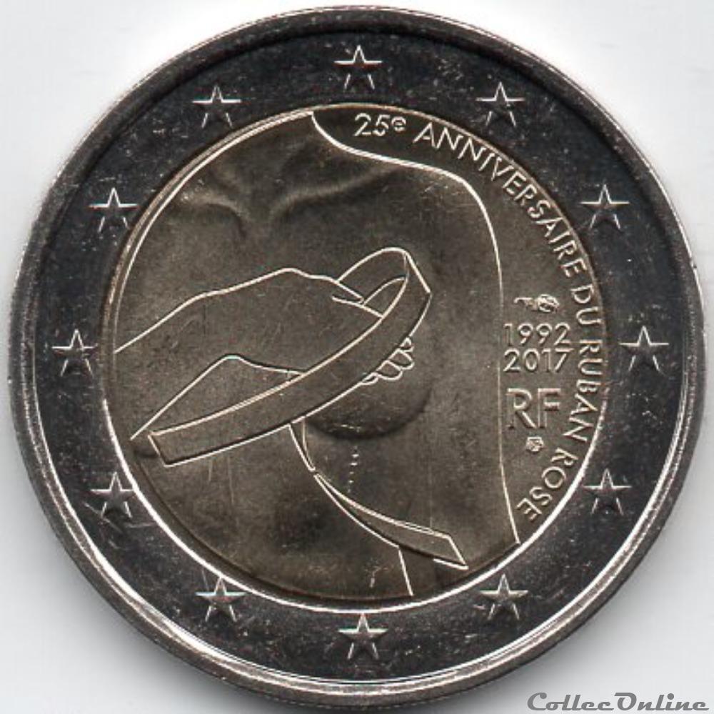 2017 : Recherche cancer du sein monnaie euro france 2017 recherche cancer du sein