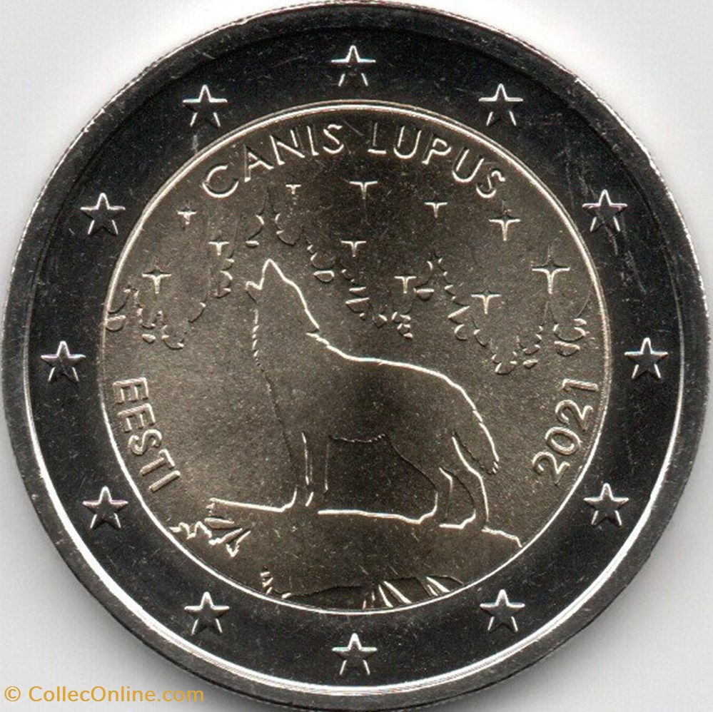monnaies euros 2021 le loup animal national estonien