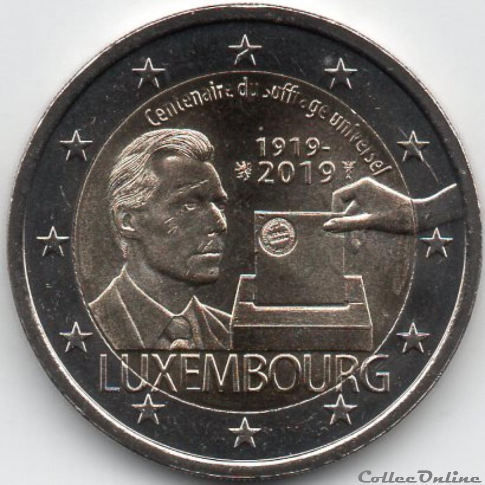 2019 : Centenaire du suffrage universel monnaie euro luxembourg 2019 centenaire du suffrage universel