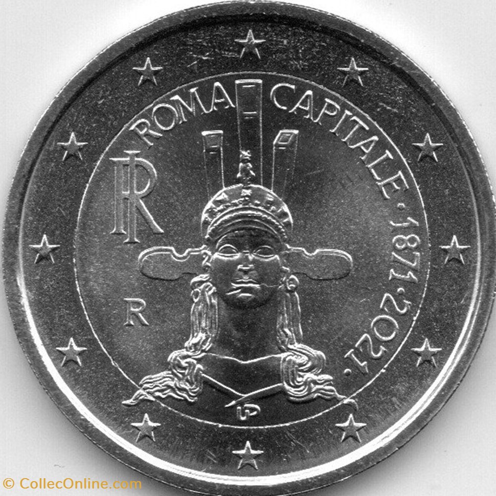 2021 : 150e anniversaire de la proclamation de Rome en tant que capitale de l'Italie monnaies euros 2021 150e anniversaire de la proclamation de rome en tant que capitale de italie