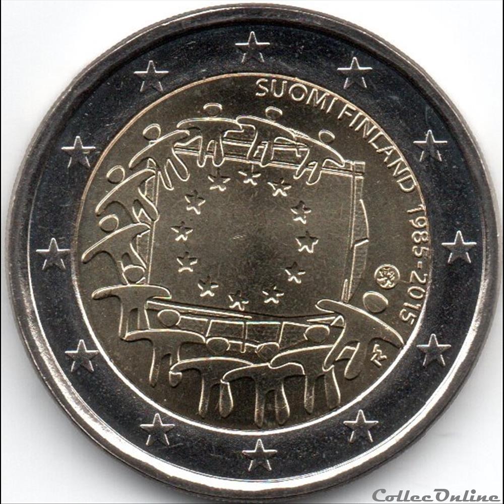 2015 : 30ième anniversaire drapeau européenne monnaie finlande 2015 30ieme anniversaire drapeau europeenne