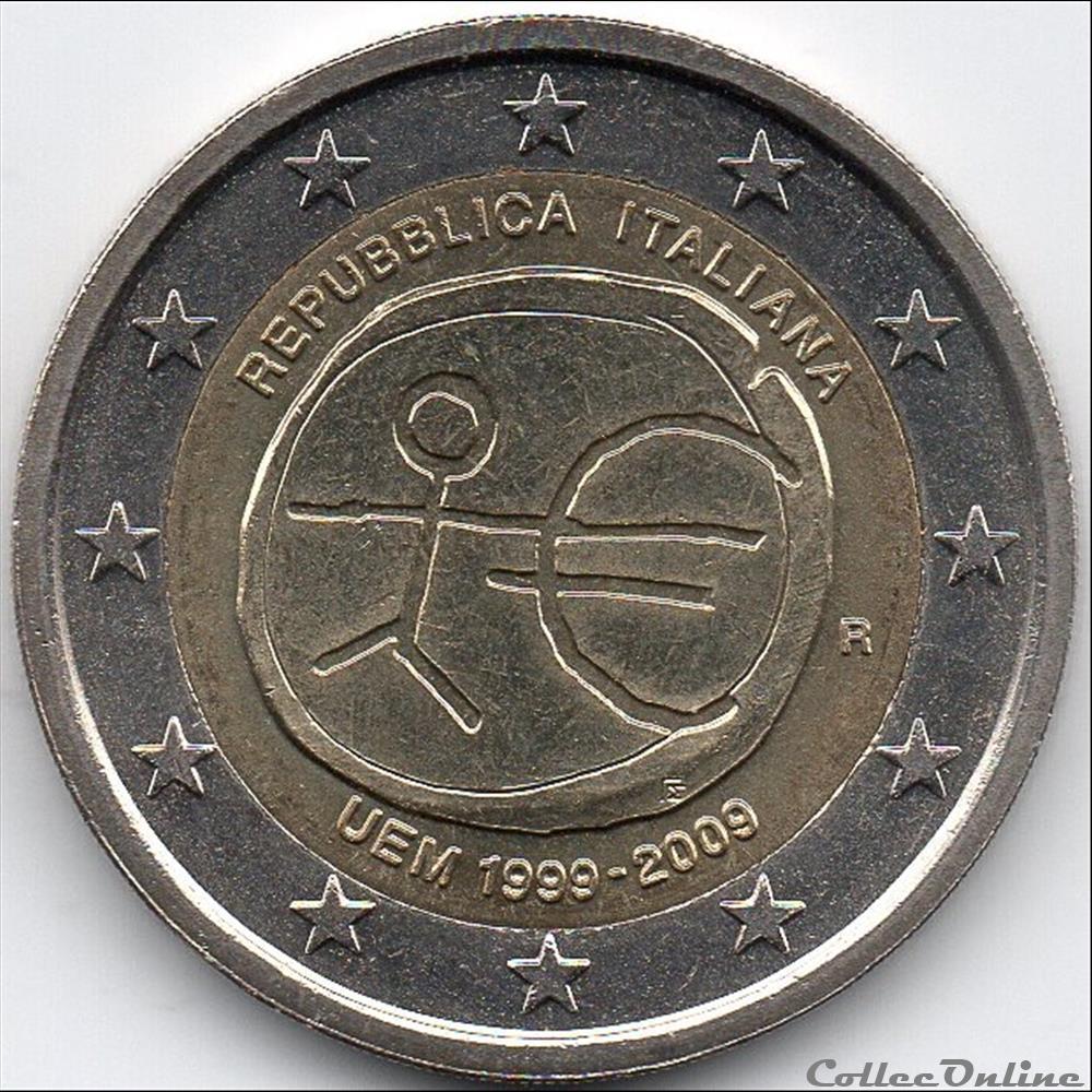 2009 : X° An. U.E et Monétaire monnaie euro italie 2009 x an u e et monetaire