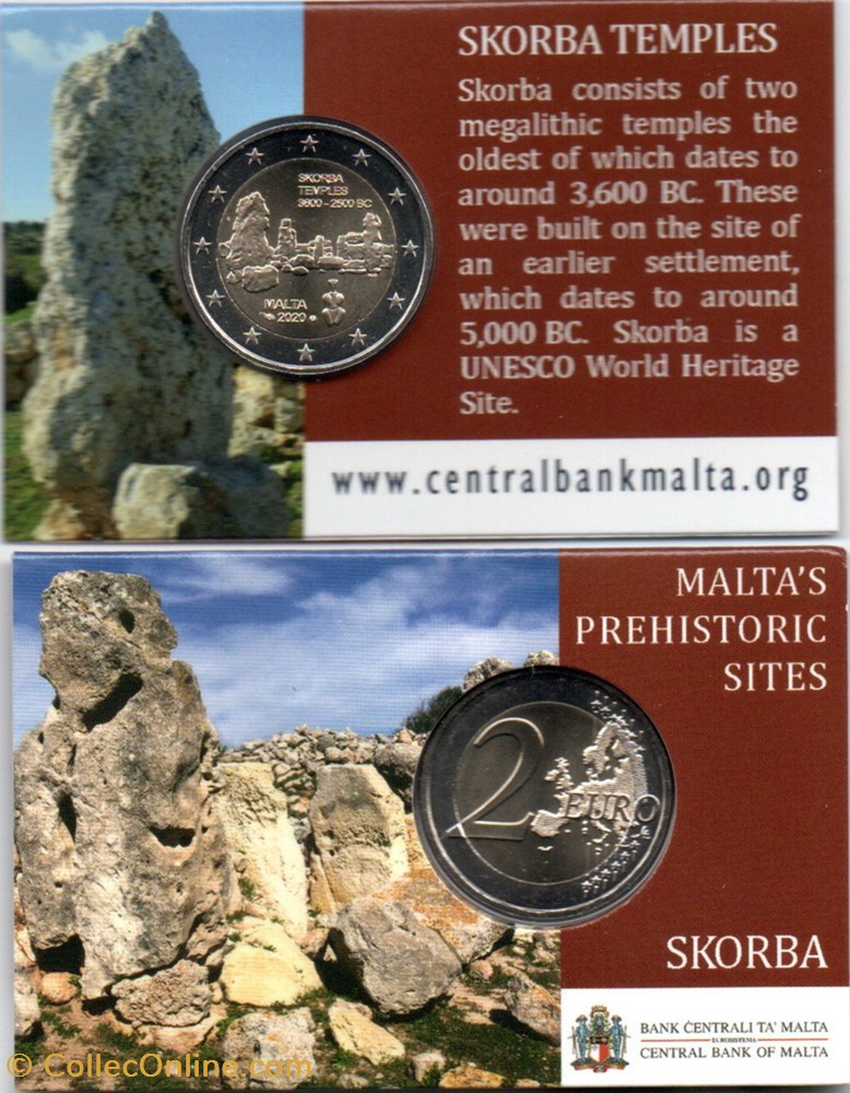 2020 : Coin card Temple Ta Skorba avec poinçon monnaie de Paris 3 euro malte 2020 coin card temple ta skorba avec poincon monnaie de paris