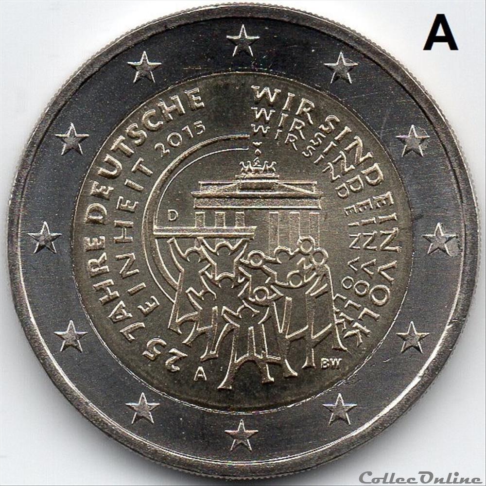 monnaie euro allemagne 2015 25eme anniversaire de la reunification