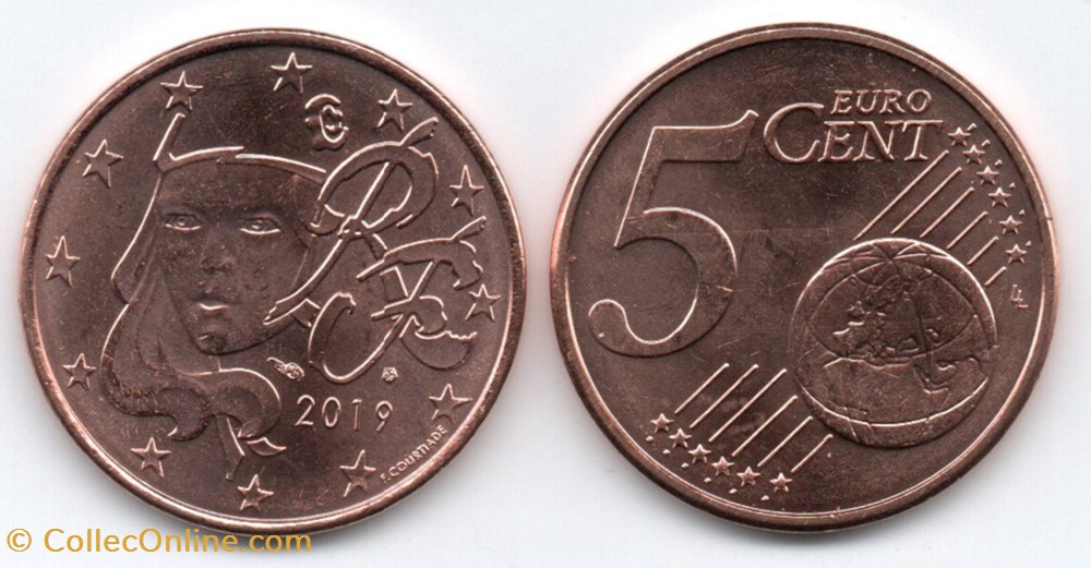 monnaie euro france 5 cent 2019 marianne symbole de la republique francaise