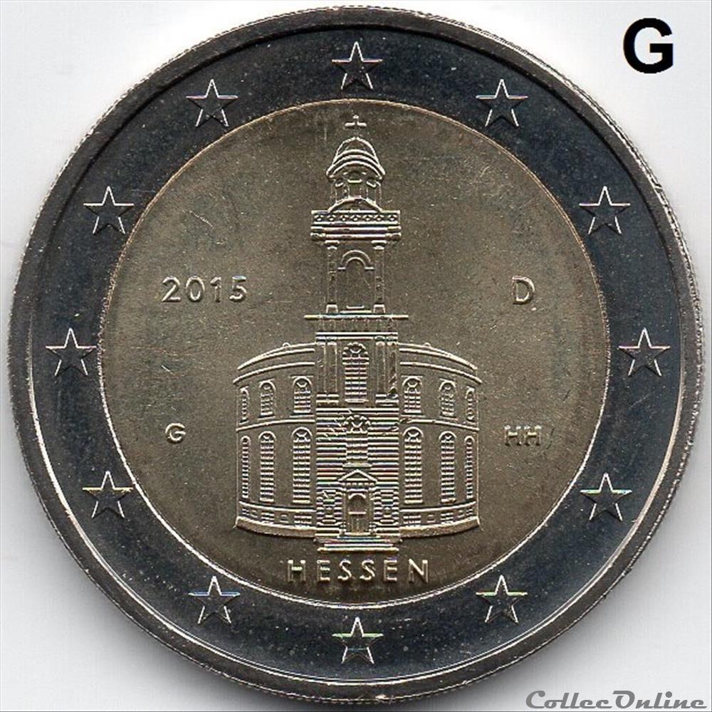 monnaie euro allemagne 2015 hessen eglise saint paul a francfort