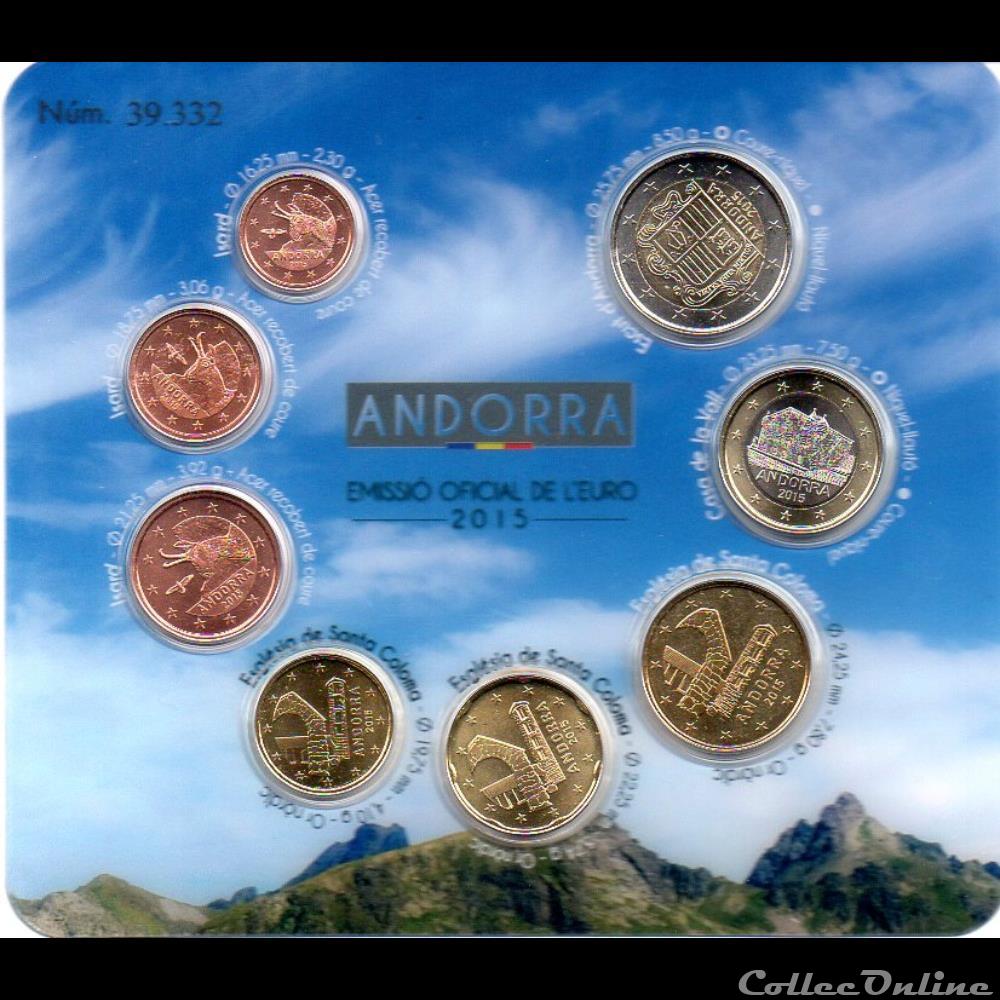 BU : 2015 3 monnaie euro a andorre bu 2015